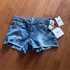 NWT Girls Kids 7 For All Mankind Denim Shorts Size 7